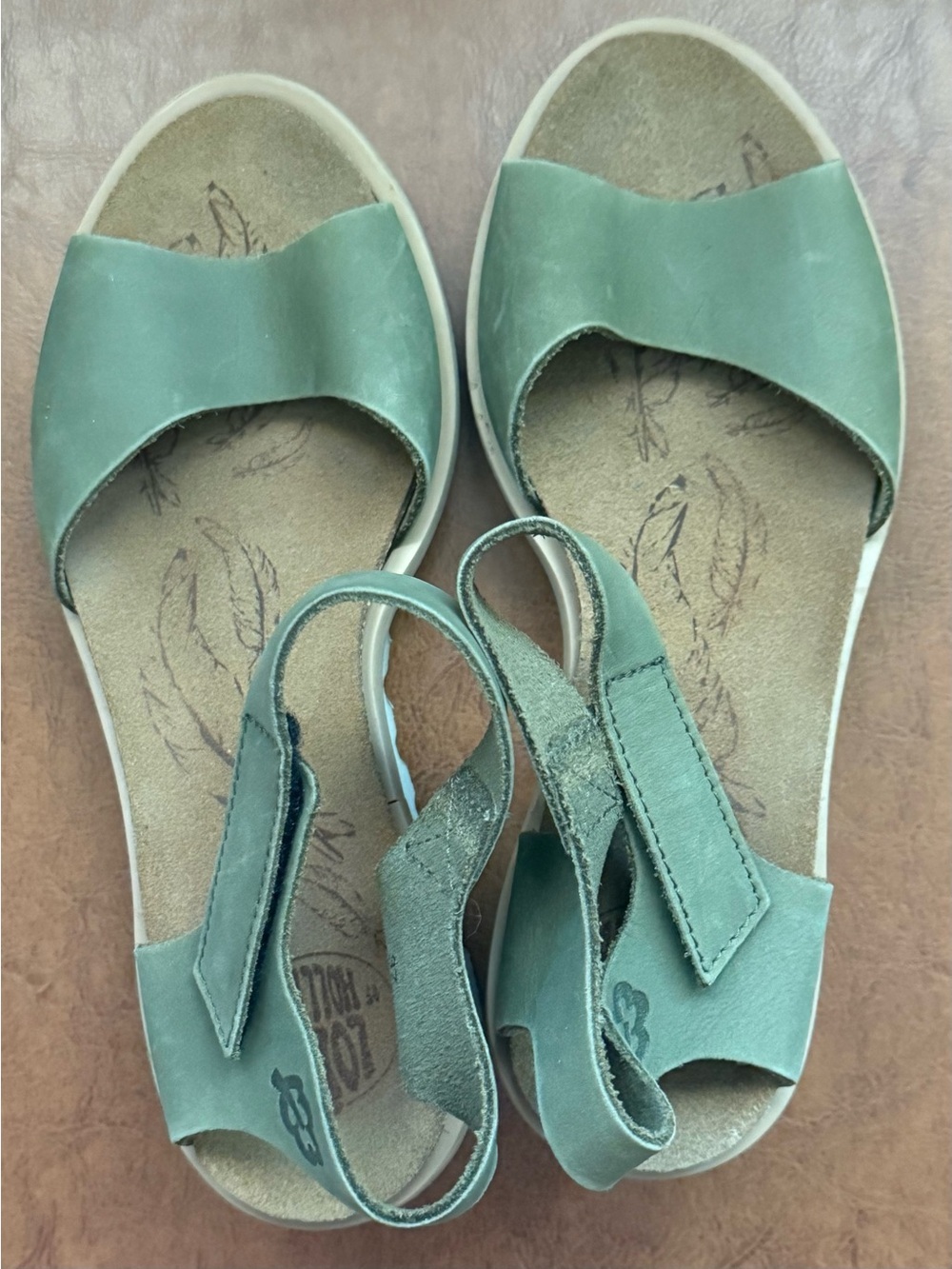 Loints of Holland Baarlo Green Nubuck Platform Sandals Womens US 6 EU 37 - Picture 7 of 9